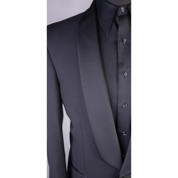 Vito Rufolo Blazer Jacket Men's Size 39-40L Made In Italy Black Solid Tuxedo - Picture 5 of 15